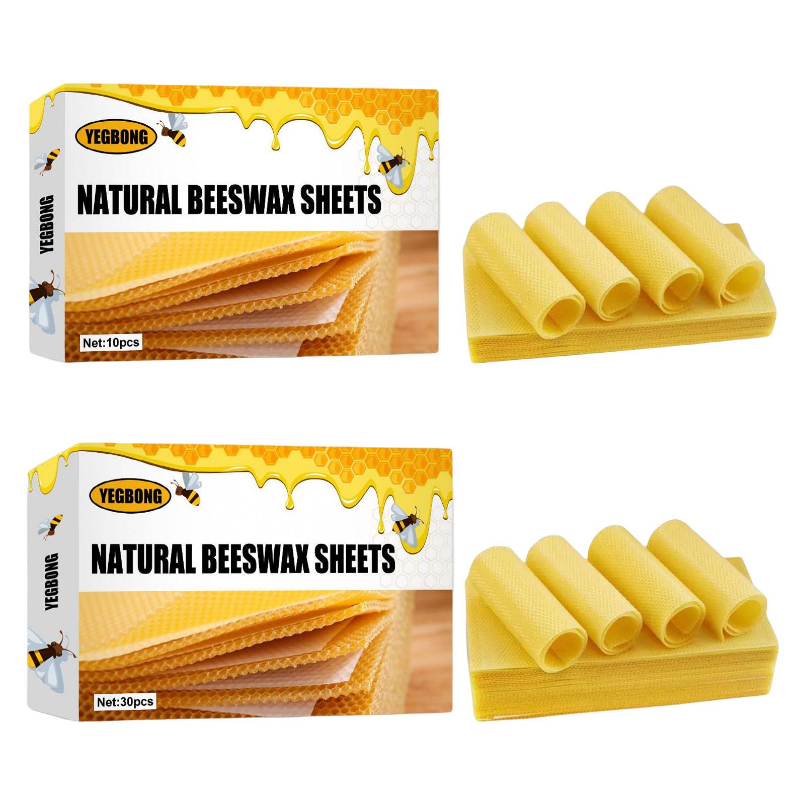 Candle Making Kit Beeswax - แผ่นขี้ผึ้ง, แผ่นฐานสำหรับเลี้ยงผึ้ง, ชุดทำเทียนขี้ผึ้ง, แผ่นรังผึ้งขี้ผึ้งธรรมชาติสำหรับรังผึ้ง
