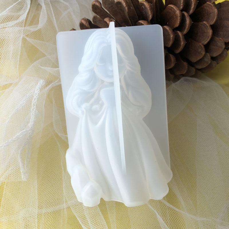 Candle Making Ideas - 3D น่ารักเจ้าหญิงซิลิโคนเทียนแม่พิมพ์ Angel สาวสบู่เรซิ่นพลาสเตอร์ทําแม่พิมพ์ DIY มนุษย์ช็อกโกแลตเบเกอรี่เครื่องมือตกแต่งบ้านของขวัญ