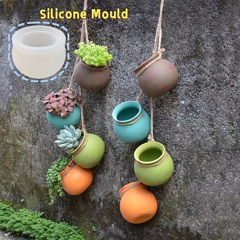 Candle Making Ideas - แม่พิมพ์กระถางดอกไม้ซิลิโคน, แม่พิมพ์เรซิน, แม่พิมพ์อีพ็อกซี่, แม่พิมพ์เทียนหอม, กระถางดอกไม้ขนาดเล็ก, กระถางดอกไม้แขวนผนัง,