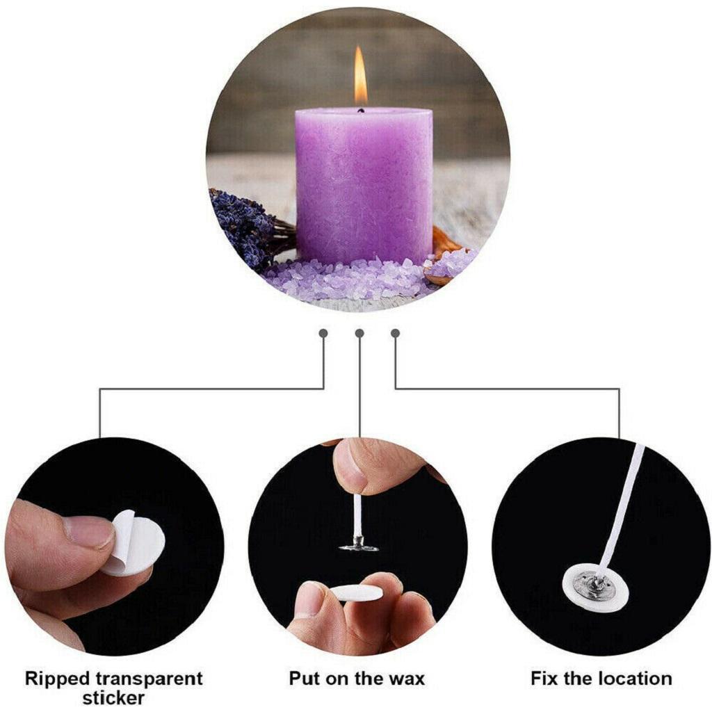 Adhesive Dot Wick - สติกเกอร์ติดไส้เทียนโฟม แบบวงกลม กาวเหนียวแน่น สำหรับงาน DIY ทำเทียน