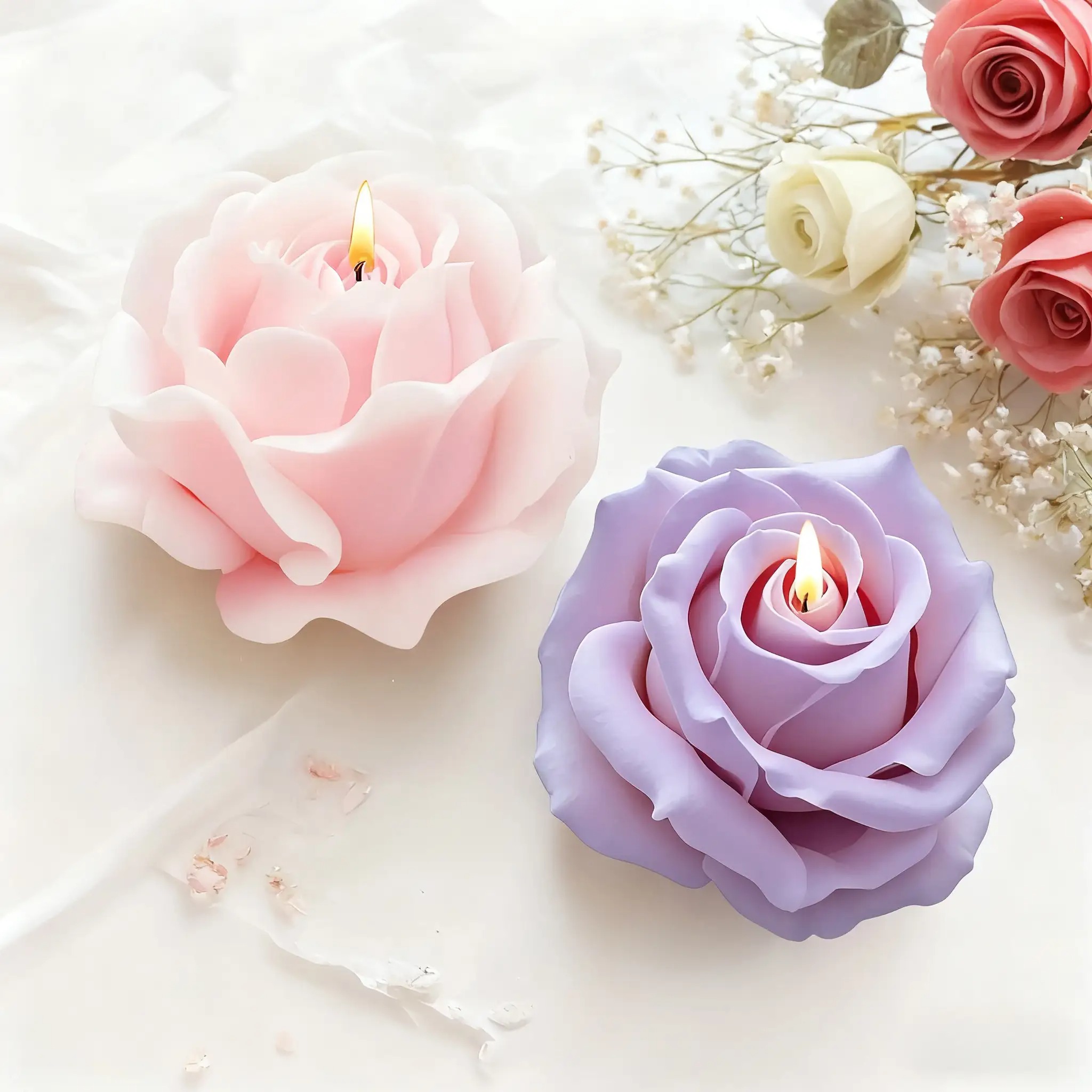 แม่พิมพ์เทียนซิลิโคนรูปดอกกุหล - Candle Making Jelly บทวิจารณ์และราคา