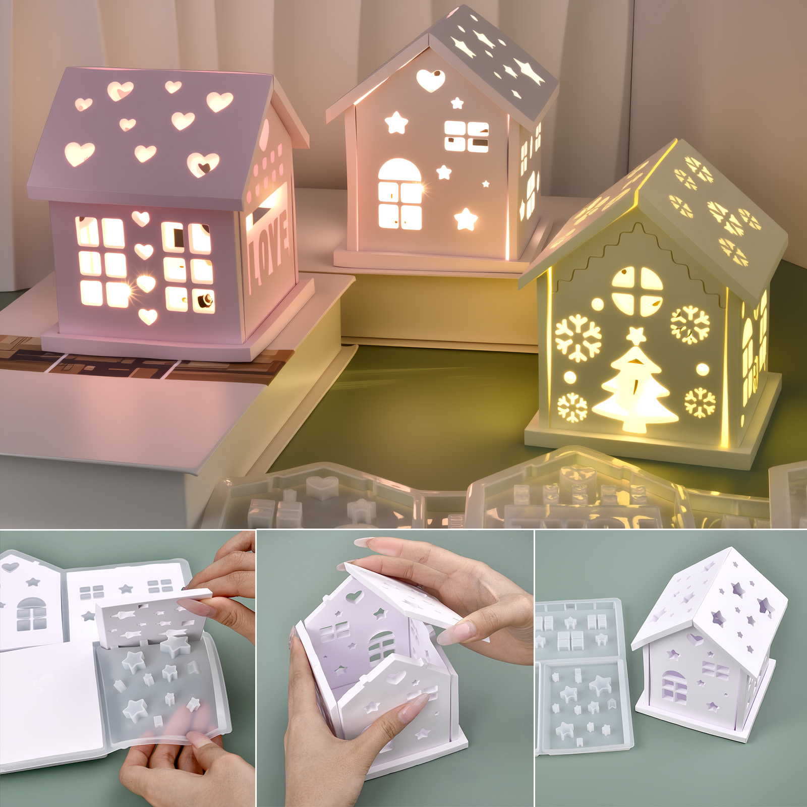 3D House แม่พิมพ์ซิลิโคน DIY C - Candle Making Ideas บทวิจารณ์และราคา