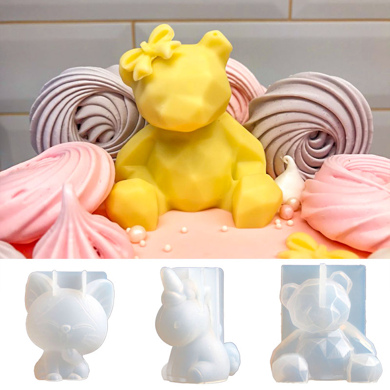 3D สเตอริโอหมีแม่พิมพ์ซิลิโคน  - Candle Making Jelly บทวิจารณ์และราคา