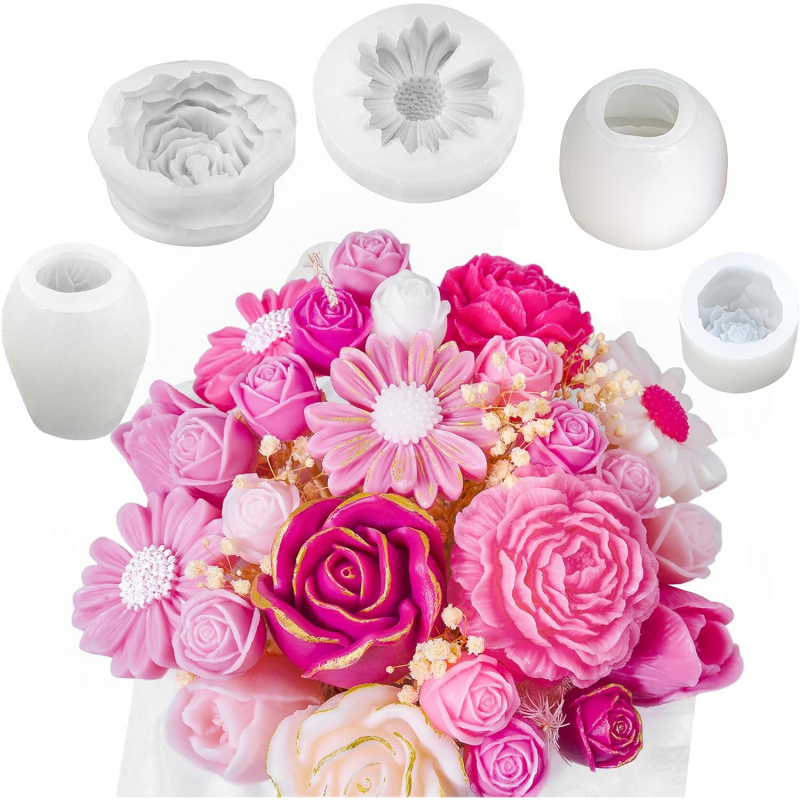 ชุดแม่พิมพ์เทียนรูปดอกไม้ 5 ชิ - Candle Making Jelly บทวิจารณ์และราคา