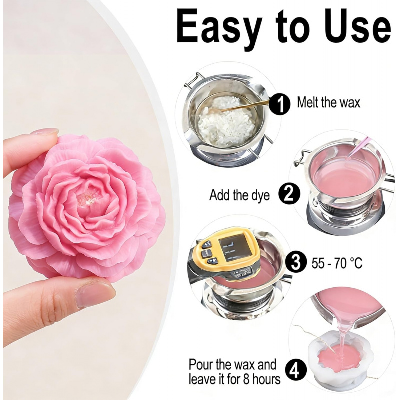 ชุดแม่พิมพ์เทียนรูปดอกไม้ 5 ชิ - Candle Making Jelly บทวิจารณ์และราคา